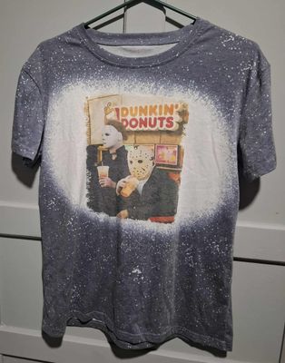 BA36 Freddy Jason Dunkin Donuts Camisa Talla L  Camisa Terror
