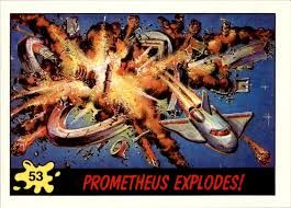 SJ Prometheus Explodes 53 Topps Dinosaurs Attack 1988