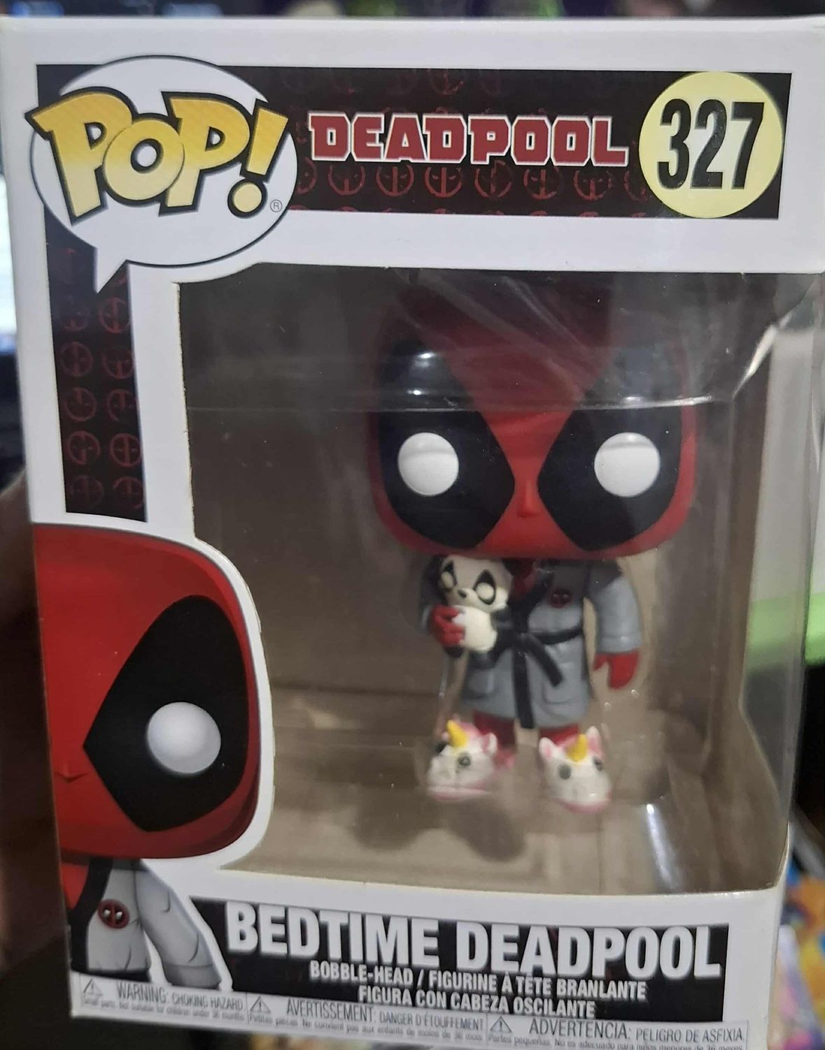 BA38 Bedtime Deadpool Figura Funko Pop 327 *Caja Danada*