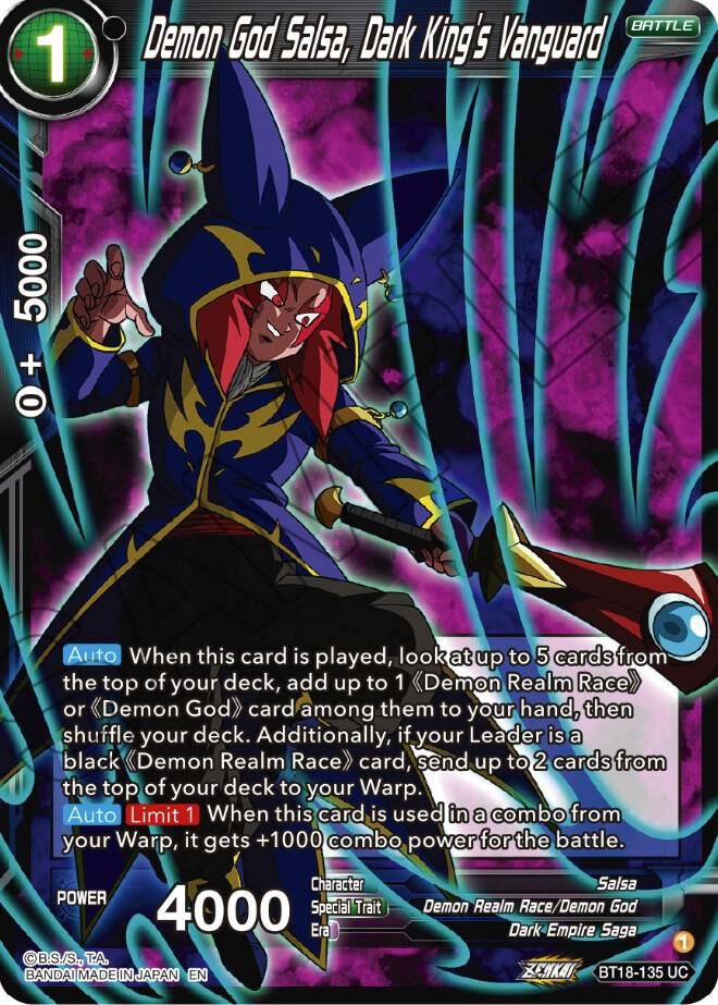 Demon God Salsa, Dark King&#39;s Vanguard - Dawn of the Z-Legends (DBS-B18) Dawn of the Z-Legends
