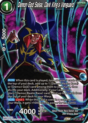 Demon God Salsa, Dark King&#39;s Vanguard - Dawn of the Z-Legends (DBS-B18) Dawn of the Z-Legends