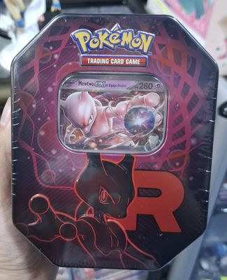 SJ Mewtwo ex Team Rocket Tin Pokemon TCG Nueva