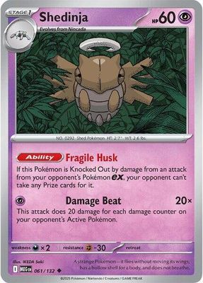 SJ Shedinja - 061/132 - ME01: Mega Evolution (MEG) ME01: Mega Evolution Foil
