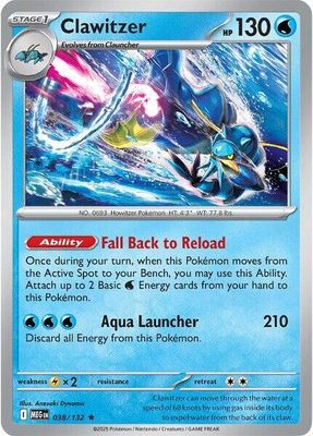 SJ Clawitzer - 038/132 - ME01: Mega Evolution (MEG) ME01: Mega Evolution Foil
