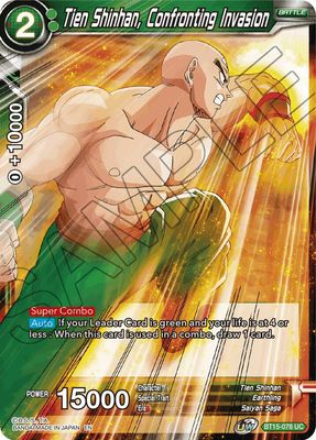 SJ Tien Shinhan, Confronting Invasion - Saiyan Showdown (DBS-B15) Saiyan Showdown Foil