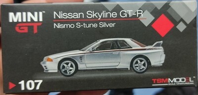 Nissan Skyline GT-R Nismo S Tune Silver Mini GT 107 TSM Model