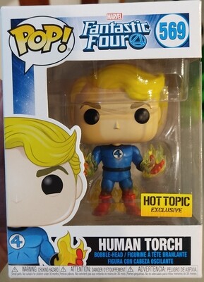 SJ3 Human Torch Funko Pop 569 Fantastic Four Hot Topic