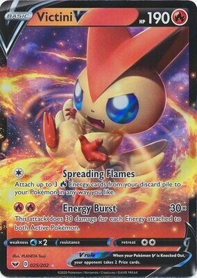 Victini V - 025/202 - Ultra Rare Sword &amp; Shield (Base Set) Singles