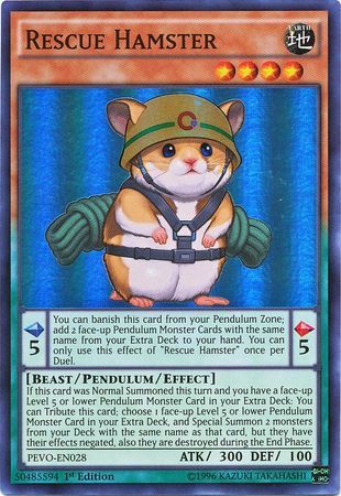 Rescue Hamster - PEVO-EN028 - Super Rare 1st Edition Pendulum Evolution Singles