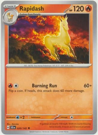 Rapidash - 020/142 - Uncommon Scarlet &amp; Violet: Stellar Crown Singles