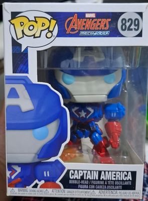 SH8 Capitan America Figura Funko Pop Mechstrike *Caja Danada*