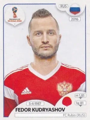 FEDOR KUDRYASHOV - STICKER N° 26 - PANINI FIFA WORLD CUP RUSSIA 2018