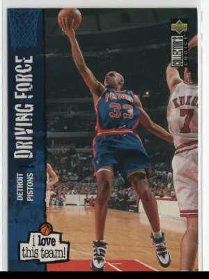 Tarjeta de baloncesto Upper Deck Grant Hill #163 1995 de los Detroit Pistons