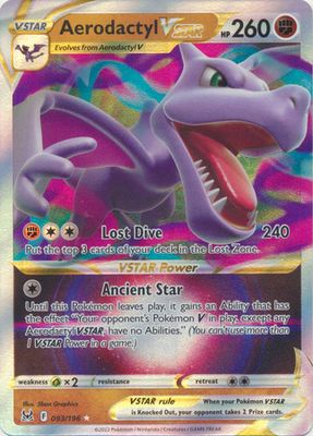 SJF Aerodactyl VSTAR - 093/196 - Ultra Rare Sword &amp; Shield: Lost Origin Singles
