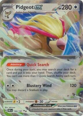 SJ Pidgeot ex - 164/197 - Ultra Rare Obsidian Flames Singles