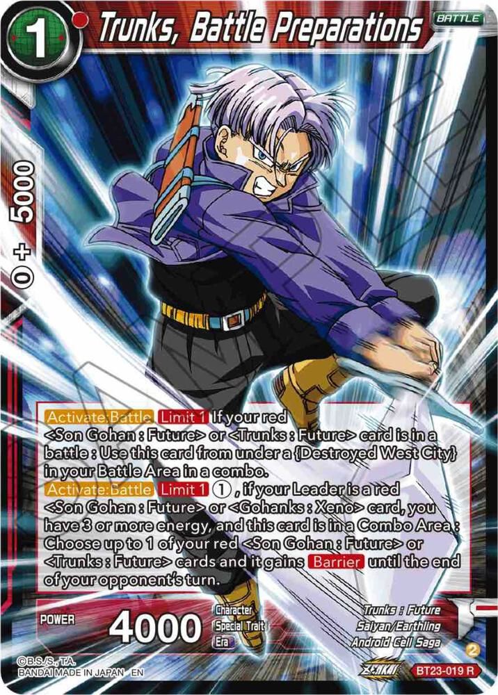 SJ Trunks, Battle Preparations - Perfect Combination (BT23) Perfect Combination Foil