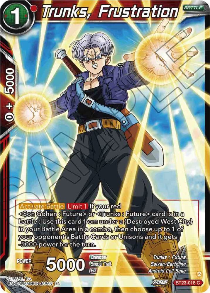SJ Trunks, Frustration - Perfect Combination (BT23) Perfect Combination Foil