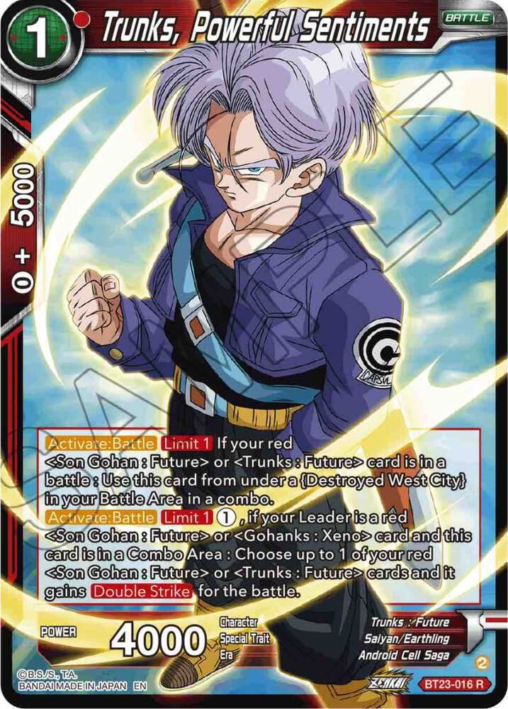SJ Trunks, Powerful Sentiments - Perfect Combination (BT23) Perfect Combination Foil