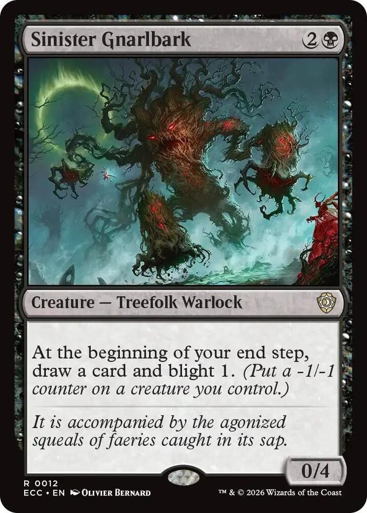 SJ Sinister Gnarlbark - Commander: Lorwyn Eclipsed (ECC) Commander: Lorwyn Eclipsed