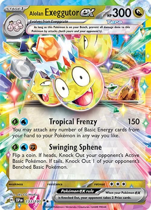 SJ Alolan Exeggutor ex - 133/191 - SV08: Surging Sparks (SSP) SV08: Surging Sparks