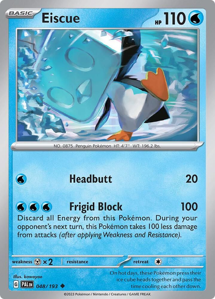 Eiscue - 048/193 - SV02: Paldea Evolved (PAL) SV02: Paldea Evolved Holo Rare