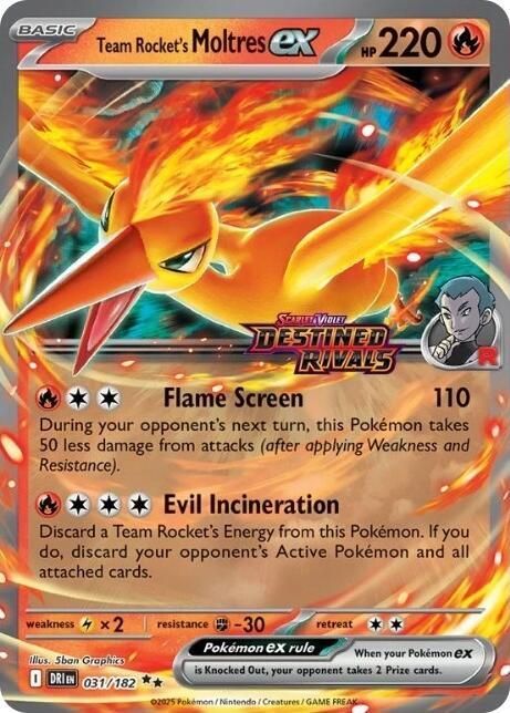 SJ1 Team Rocket's Moltres ex - 31/182 (Destined Rivals Stamp) - Miscellaneous Cards &amp; Products (MCAP) Miscellaneous Cards &amp; Products