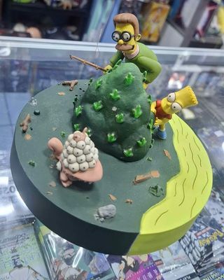 SJ1 Los Simpsons Figura Ned Flanders Bart What are you looking at Mcfarlane