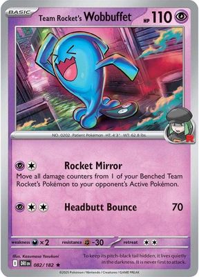 SJ Team Rocket's Wobbuffet - SV10: Destined Rivals (DRI) SV10: Destined Rivals Holo Rare