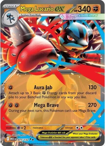 SJ Mega Lucario ex - 077/132 - ME01: Mega Evolution (MEG) ME01: Mega Evolution
