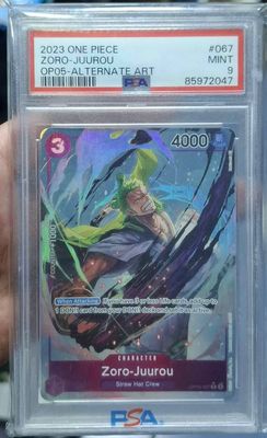 SJ1 Zoro-Juurou Alternate Art One Piece Card Game PSA Grando 9