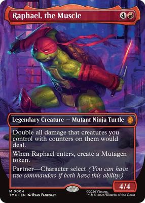 SJF Raphael, the Muscle (0004) (Borderless) - Commander: Teenage Mutant Ninja Turtles (TMC) Commander: Teenage Mutant Ninja Turtles Foil