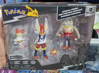 SJ3 Pokemon Figura Evolution Multi Pack Scorbunny Raboot Cinderace