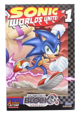 SJ1 Sonic Comic Issue 1 Worlds Unite Battles Ingles Sega Capcom