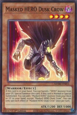 SJF Masked HERO Dusk Crow - Maze of Muertos Maze of Muertos Super Rare *Espanol*