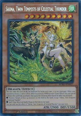 SJF Shiina, Twin Tempests of Celestial Thunder - Burst Protocol (BPRO) Burst Protocol Secret Rare *Espanol*
