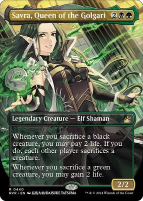 SJF Savra, Queen of the Golgari (Anime Borderless) - Ravnica Remastered (RVR) Ravnica Remastered