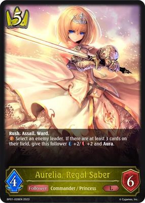 Aurelia, Regal Saber - BP01: Advent of Genesis (BP01) BP01: Advent of Genesis Foil