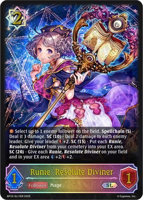 Runie, Resolute Diviner (SL) - BP10: Gods of the Arcana (BP10) BP10: Gods of the Arcana Foil