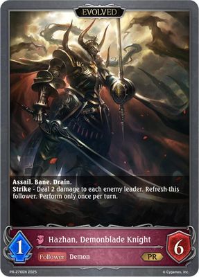 Hazhan, Demonblade Knight (Evolved) - Shadowverse: Evolve Promo Cards (SVPR) Shadowverse: Evolve Promo Cards Foil
