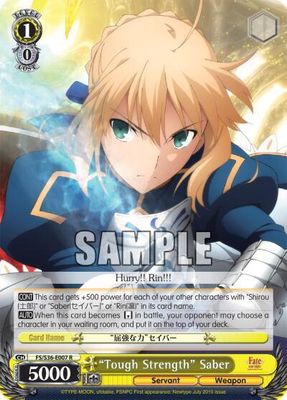 "Tough Strength" Saber - Fate/stay night [Unlimited Blade Works] Vol. II (FS/S36) Fate/stay night [Unlimited Blade Works] Vol. II Foil