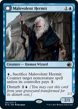 SJ Malevolent Hermit - Innistrad: Midnight Hunt (MID) Innistrad: Midnight Hunt