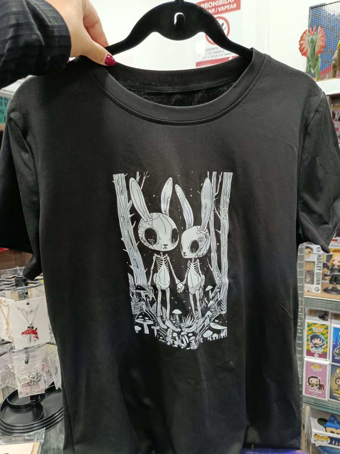 KM Camisa de Conejos Esqueleto Talla M