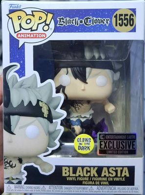 SJ1 Black Asta Figura Funko Pop Black Clover Figura Glows in the Dark Exclusive