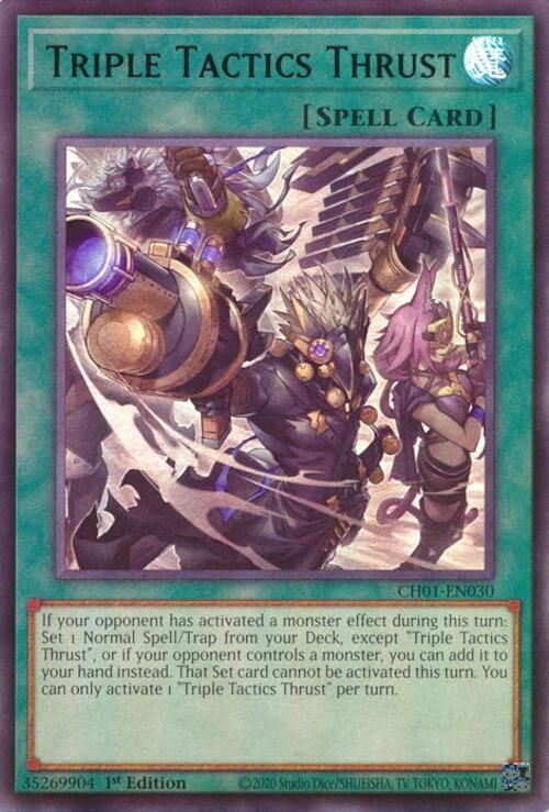 SJ Triple Tactics Thrust - THE CHRONICLES DECK: The Fallen &amp; The Virtuous (All-Foil Edition) (CH01) Ultra Rare