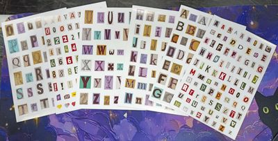 KM Juego de 6 hojas con Numero y Letras para Journaling, 316 Stickers