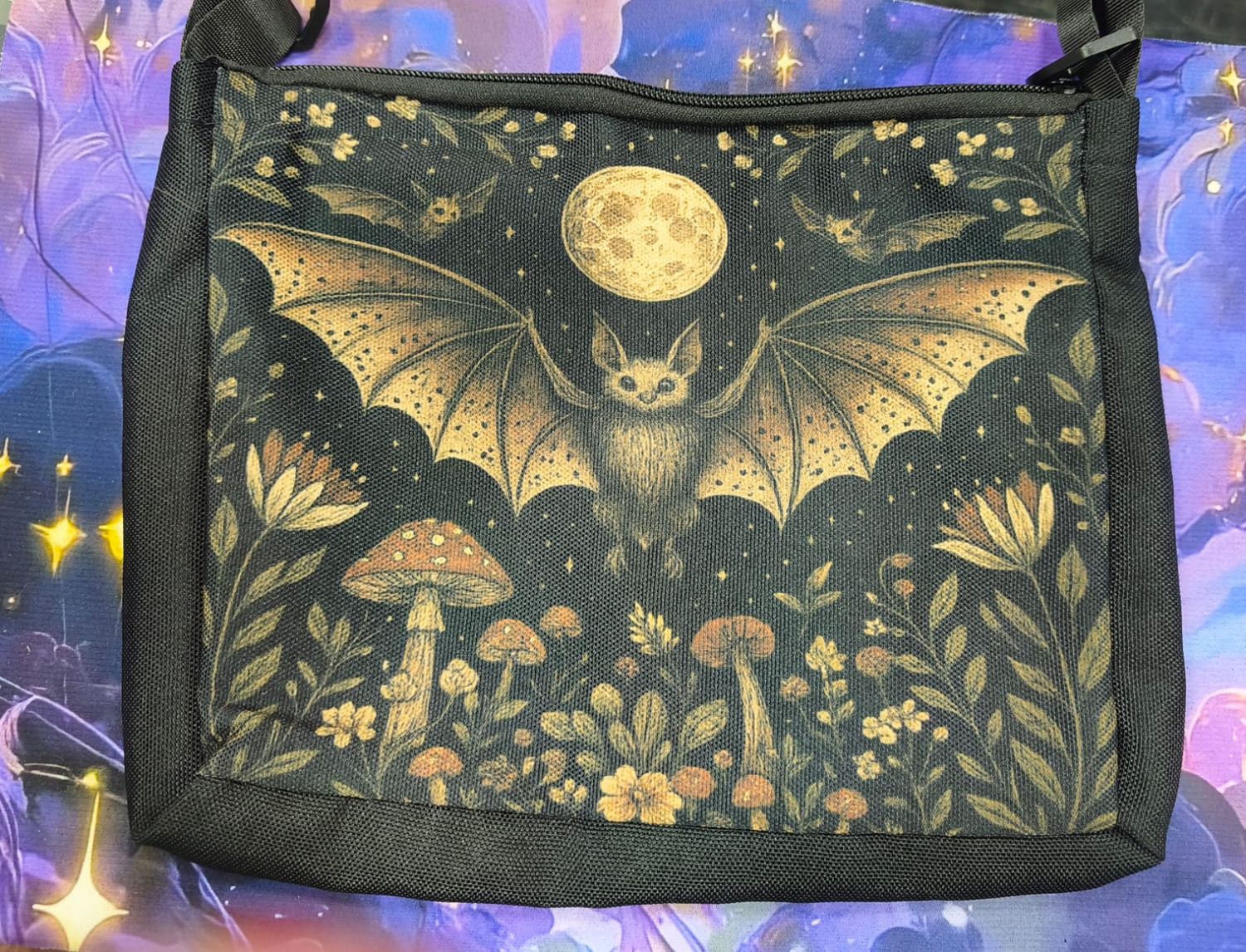 KM Bolso de Tela Murciélago 🦇 🌑 🍄