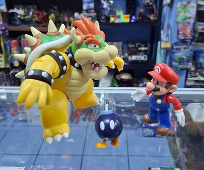 SH1 Super Mario World of Nintendo Bowser vs Mario Battle Set Diorama Set Jakks Pacific
