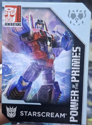 SH1 Starscream Carta de Coleccion Transformers Power of Primes