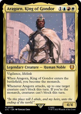 SJ Aragorn, King of Gondor - Commander: The Lord of the Rings: Tales of Middle-earth (LTC) Commander: The Lord of the Rings: Tales of Middle-earth