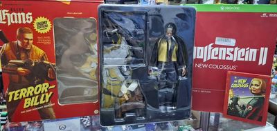 SJ4 Wolfenstein New Colossus Collectors Edition Figura y juego con caja Metalica Usado Xbox One